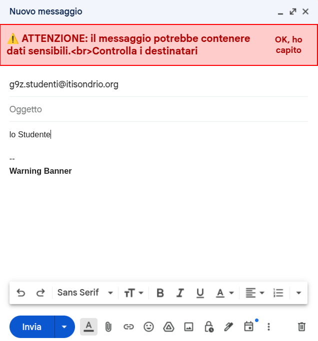 Screenshot Warning Banner